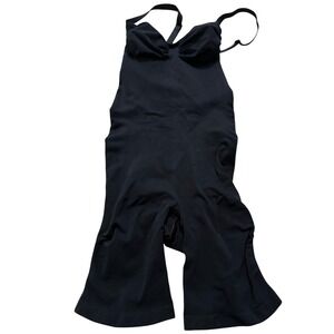 Skims Seamless Sculpt Mid Thigh Bodysuit Black Onyx Shapewear Large